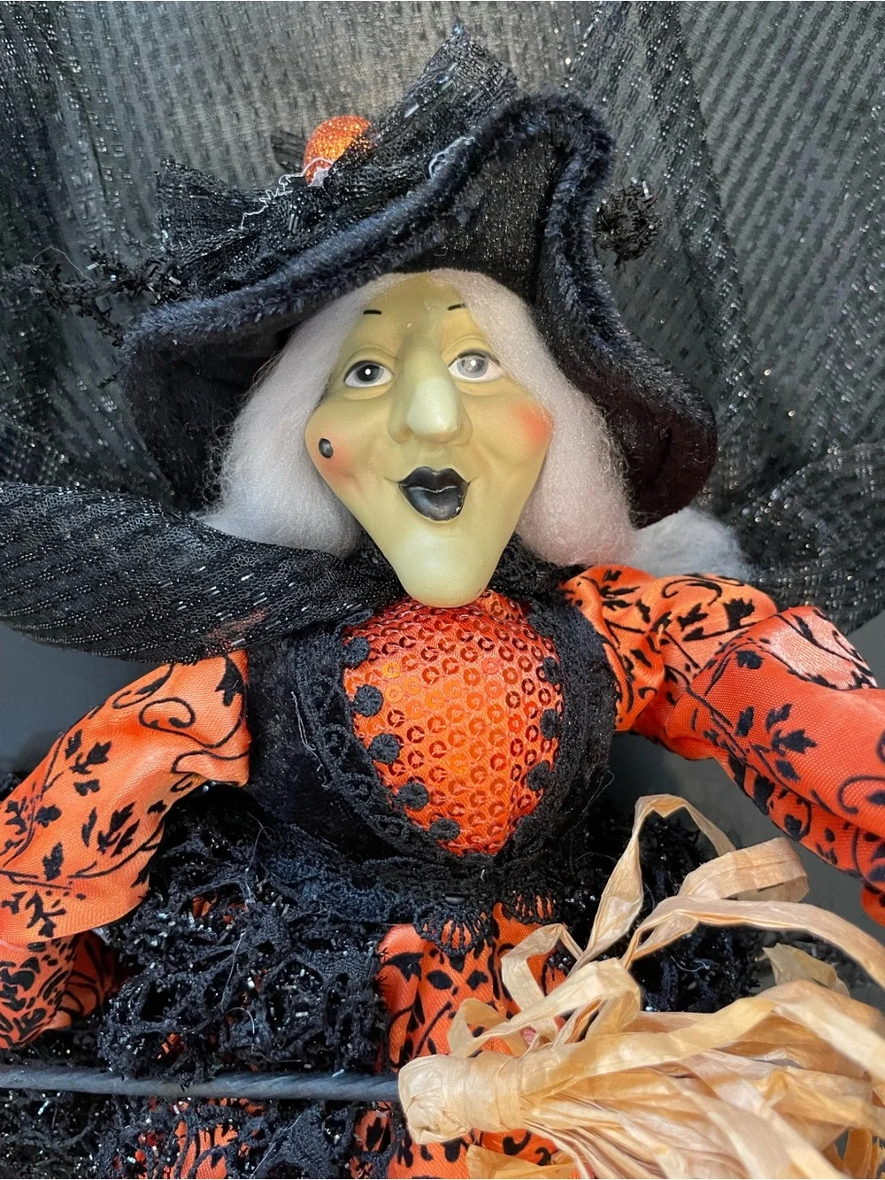 Halloween Witch  in Orange and Black